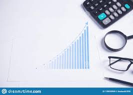 Financial Chart With Business Objects Stock Photo Image