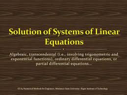 Solution Of Systems Of Linear Equations
