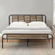 Vecelo Industrial Bed Frame Gray Metal