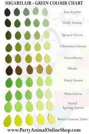 Sugarflair Green Colour Chart Green