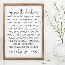 Sweet Darling Quote Bedroom Wall Decor