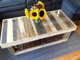 Custom Pallet Coffee Table With Glass
