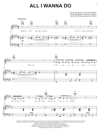 All i want to do, all i want to do is sit by the pool today and drink with you idle time away, idle time away, consume the day and find a reason to swim away. Sheryl Crow All I Wanna Do Sheet Music Pdf Notes Chords Rock Score Bass Guitar Tab Download Printable Sku 51236
