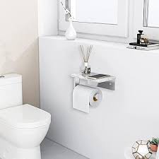 Marble Toilet Paper Holder With Shelf