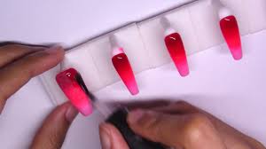 73 results for acrylic nails hot pink. 3 Color Ombre Red Hot Pink Baby Pink Bling Coffin Press On Acrylic Nails Youtube