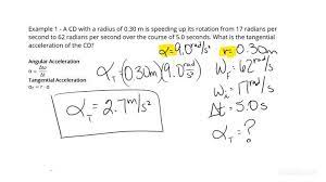 Calculate The Tangential Acceleration