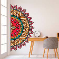 Mandala In Half Wall Sticker Colorful