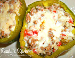 A delicious and hearty mixture of chicken, rice, pizza sauce and seasonings. Stuffed Green Peppers Sandy S Kitchen