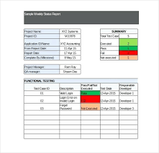 Free Weekly Report Template Excel Word Template Section