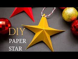 Homemade christmas tree star ornaments. Diy One Minute Paper Star Ornaments Easy Christmas Tree Ornaments From Paper Christmasstar Youtube