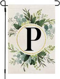 monogram letter p garden flag fl