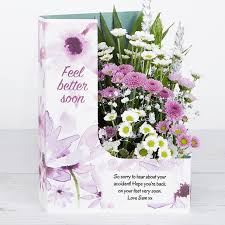 As much as the gesture is lovely, it would be of no good to offer them if the patient cannot have them. Get Well Soon Flowers In A Personalised Card Flowercard Sending Floral Hugs