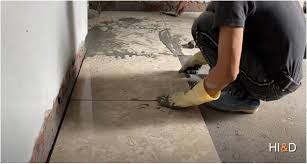 concrete floor tile installation