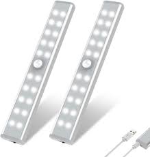 Amazon Com Wardrobe Light Oxyled Motion Sensor Closet Lights 20 Led Under Cabinet Lights Usb Rechargeable Stick On Stairs Step Light Bar Led Night Light Safe Light With Magnetic Strip 2 Pack T 02u Office Products