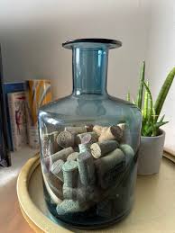 Glass Vase With Decorative Wine Cork