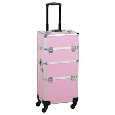pink salon spa rolling makeup cases