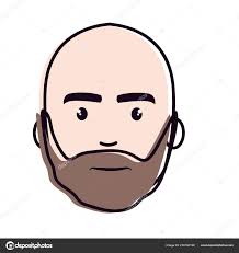 nice face man beard bald vector