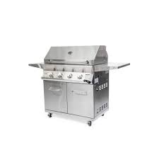 fire tango 4 burner propane gas grill in stainless steel with height adjule cooking surface silver