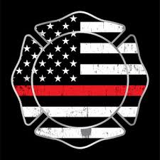 firefighter thin red line badge emblem
