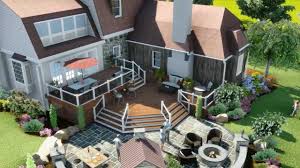 Decks are typically, but not always, attached to the back or side of a house. 3d Patio Landscape Deck Design Youtube