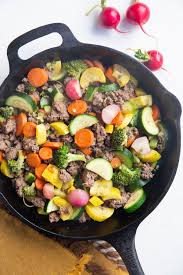 vegetable and ground beef skillet