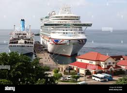 cruise ships dock in the harbour of st