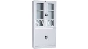 Stainless Steel Glass Two Door Cabinet