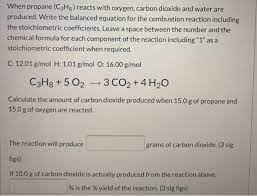 Propane C3h8 Reacts With Oxygen