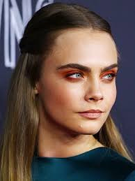 cara delevingne s orange red smoky eye