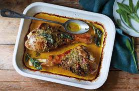 turkey drumsticks with sage and onion