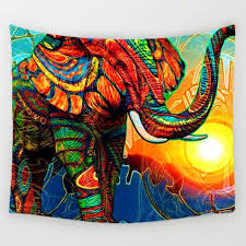 Sunshine Elephant Tapestry Yoga