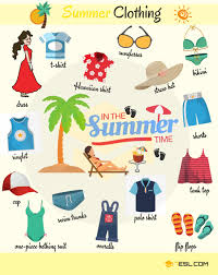summer clothes and accessories names