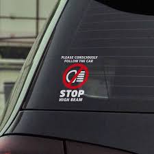 car sticker decal stop hign beam