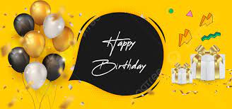 Happy Birthday Background For Black Gold Minimalist Party Birthday  gambar png