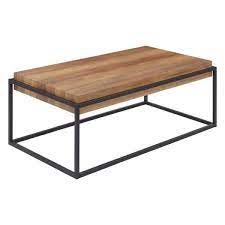 Wood Coffee Table Black Legs 54