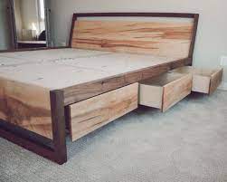 Maple Walnut Platform Bed With
