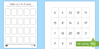 Für die verschiedenen lesefähigkeiten ist es vierfach differenziert: Zahlen Von 1 Bis 20 Ordnen Arbeitsblatt Teacher Made