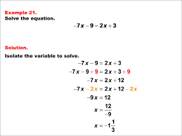 math example one variable equations