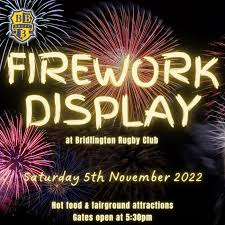 firework display at bridlington rugby