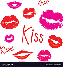 mouth kiss cartoon royalty free vector