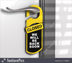 Signs And Info Closed Sign Door Hanger Stock