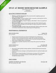 A Stay at Home Mom resume sample for parents with only a little          Resume    Cover Letter Template For Stay At Home Mom Sample sample  resume objective    