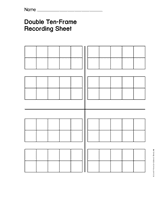 double ten frame recording sheet