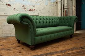 Green Velvet Chesterfield Sofa British