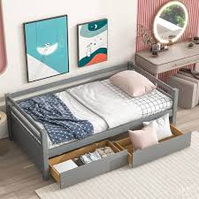 Siavonce Gray Twin Size Daybed With Two