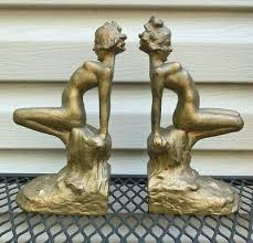 Art deco bronze ball dancer figurine statue. Antique Rare Armor Bronze Nude Woman Lady Art Deco Statue Book Bookends 625 00 Picclick