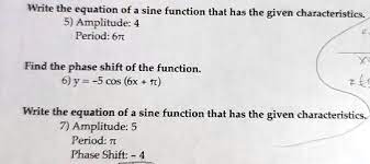 Write The Equation Of A Sine Function