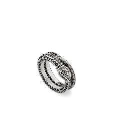 gucci sterling silver double band snake