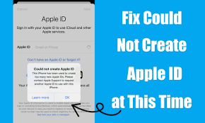 cannot create apple id at this time