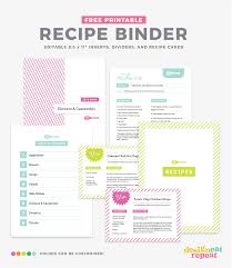 free printable recipe binder kit